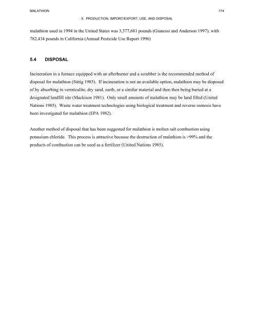 toxicological profile for malathion - Agency for Toxic Substances and ...