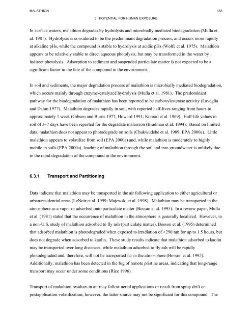 toxicological profile for malathion - Agency for Toxic Substances and ...