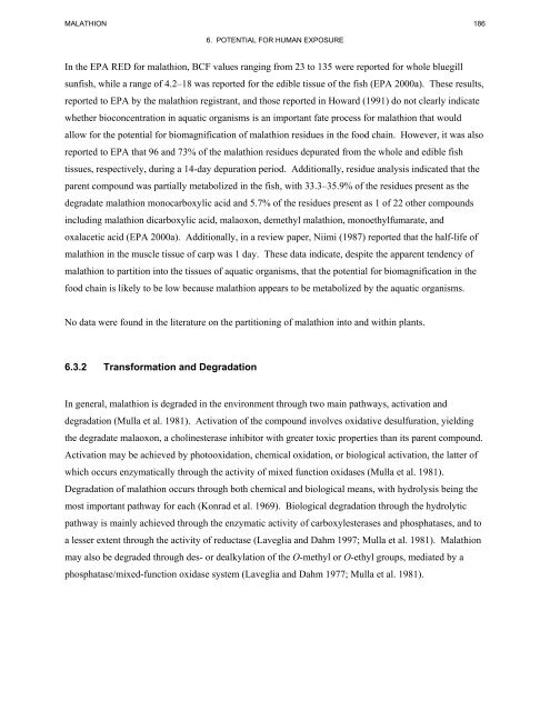 toxicological profile for malathion - Agency for Toxic Substances and ...