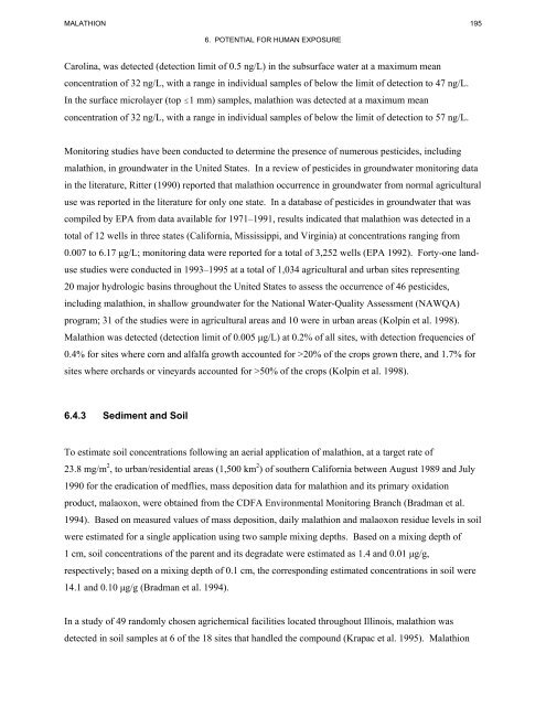 toxicological profile for malathion - Agency for Toxic Substances and ...