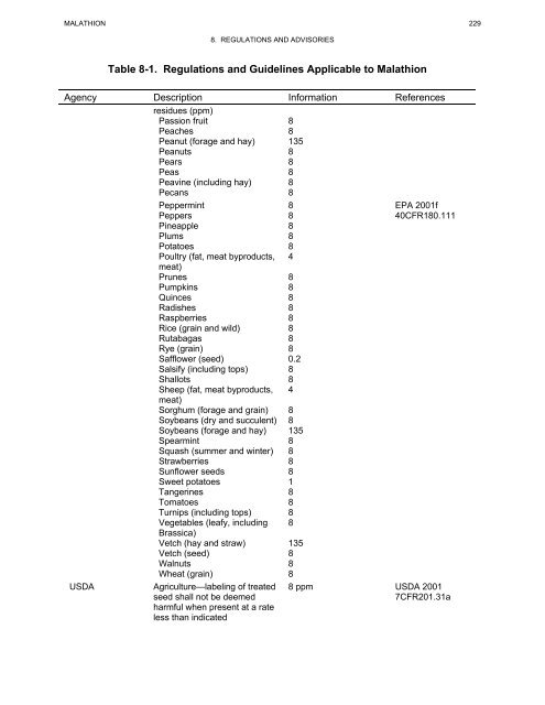 toxicological profile for malathion - Agency for Toxic Substances and ...