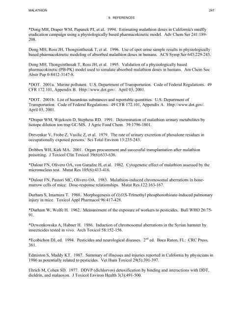 toxicological profile for malathion - Agency for Toxic Substances and ...