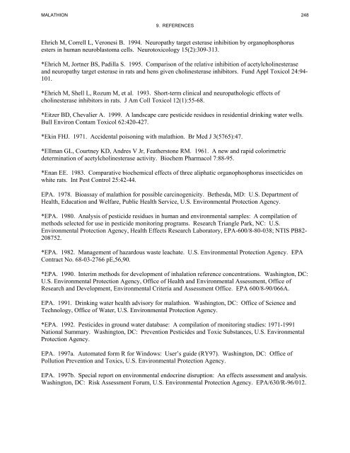 toxicological profile for malathion - Agency for Toxic Substances and ...