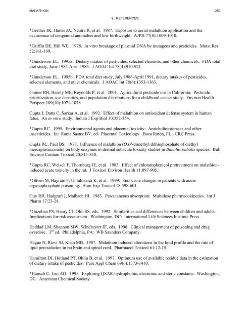 toxicological profile for malathion - Agency for Toxic Substances and ...