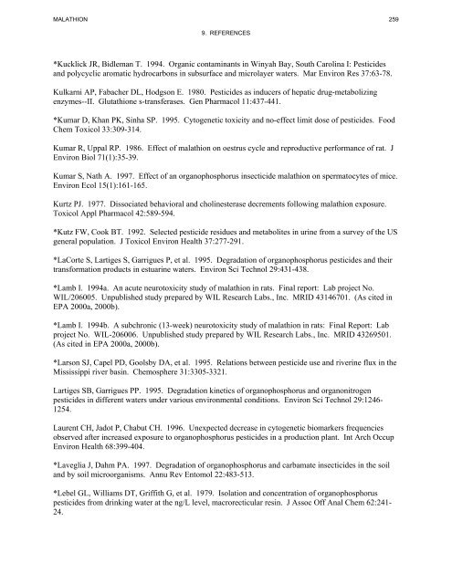 toxicological profile for malathion - Agency for Toxic Substances and ...