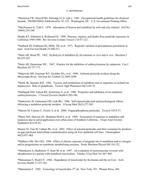 toxicological profile for malathion - Agency for Toxic Substances and ...