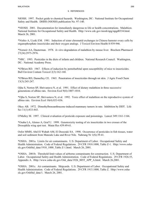 toxicological profile for malathion - Agency for Toxic Substances and ...