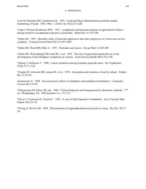 toxicological profile for malathion - Agency for Toxic Substances and ...