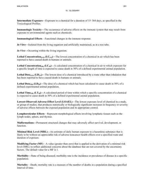 toxicological profile for malathion - Agency for Toxic Substances and ...