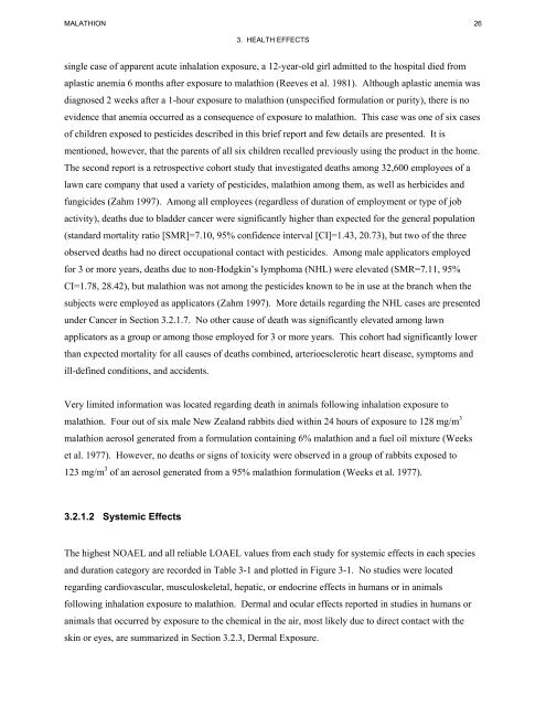 toxicological profile for malathion - Agency for Toxic Substances and ...