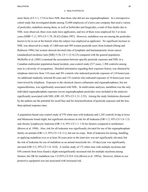 toxicological profile for malathion - Agency for Toxic Substances and ...