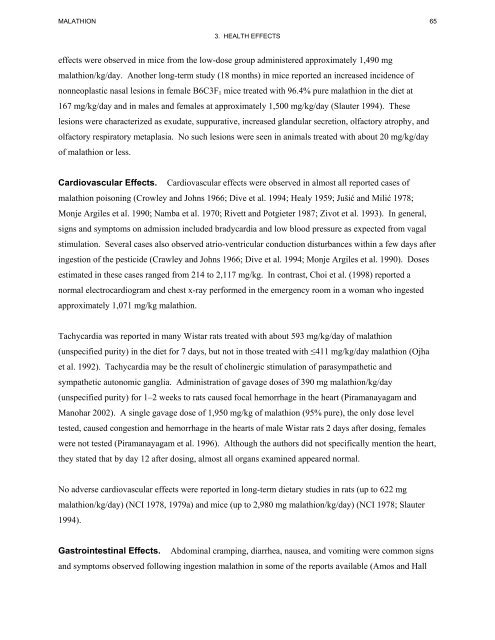 toxicological profile for malathion - Agency for Toxic Substances and ...