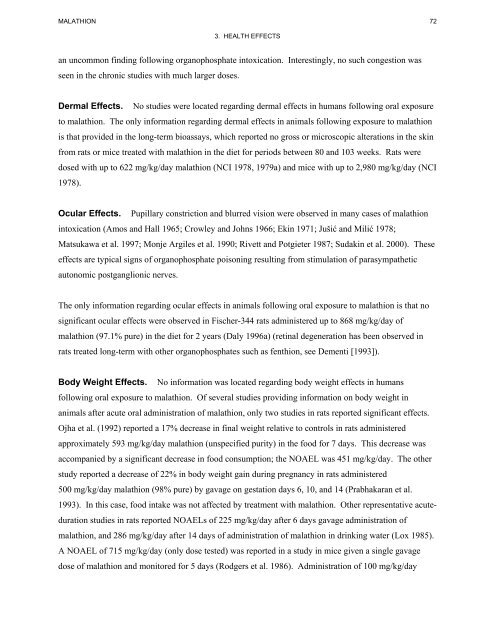 toxicological profile for malathion - Agency for Toxic Substances and ...