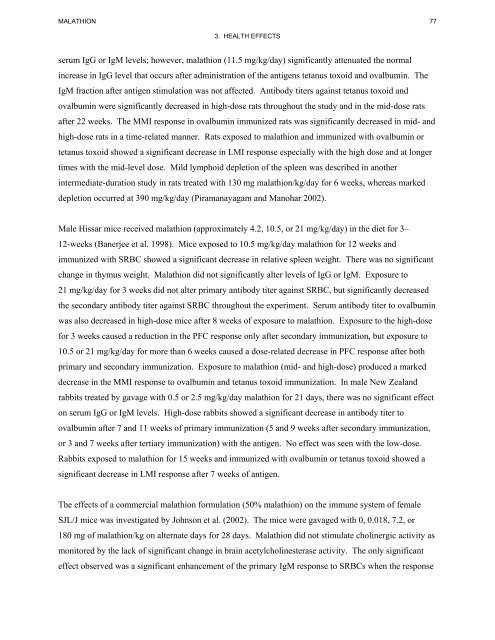 toxicological profile for malathion - Agency for Toxic Substances and ...