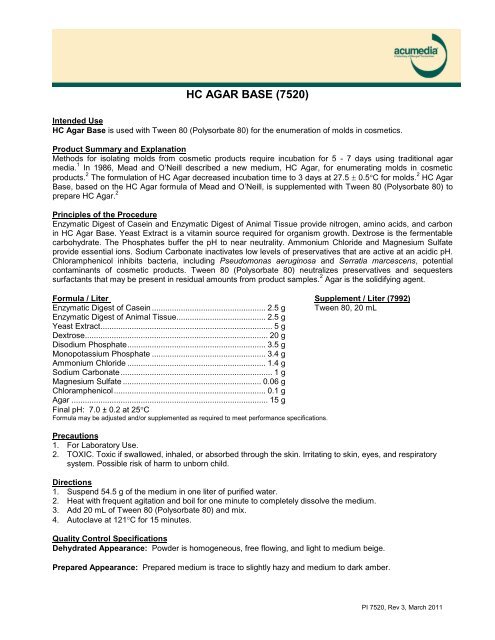 HC Agar Base — 7520