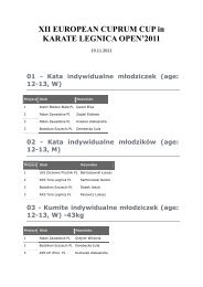 XII EUROPEAN CUPRUM CUP in KARATE LEGNICA OPEN'2011