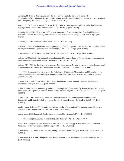 to bibliography of mecoptera academy research california