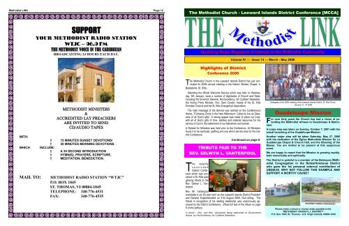 March - May 2006 - Volume IV: Issue 14 - the Methodist Church - LID