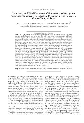 Laboratory and Field Evaluation of Beauveria bassiana ... - BioOne