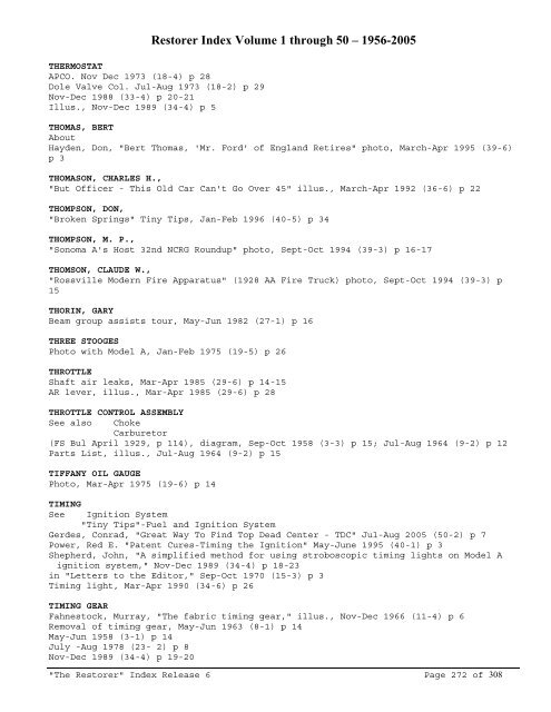 RINDEX50 2009.pdf - Model A Ford Club of America