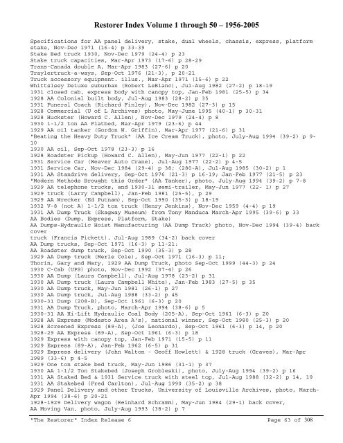 RINDEX50 2009.pdf - Model A Ford Club of America