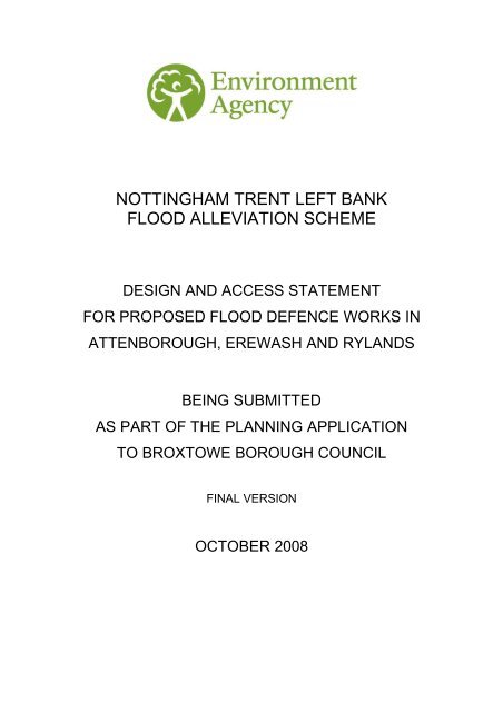 nottingham trent left bank flood alleviation scheme - Planning ...