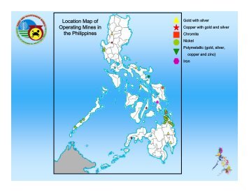 Location Map of Operating Mines in the Philippines