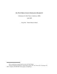 EX-POST BEHAVIOR IN INSURANCE MARKETS* Greg Nini ...