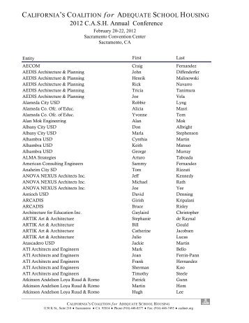 2012 CASH Annual Conference - California's Coalition for Adequate ...