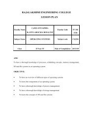 RAJALAKSHMI ENGINEERING COLLEGE LESSON PLAN