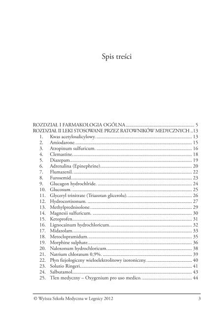 Farmakologia dla Ratowników Medycznych - Wyższa Szkoła ...