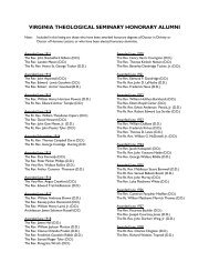 Honorary Alums Directory List - Virginia Theological Seminary
