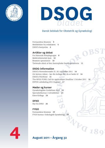 Nr. 4 - 17. august - Dansk Selskab for Obstetrik og Gynækologi
