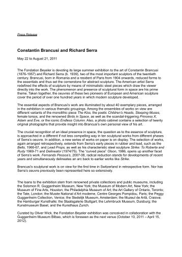 Constantin Brancusi and Richard Serra - Fondation Beyeler