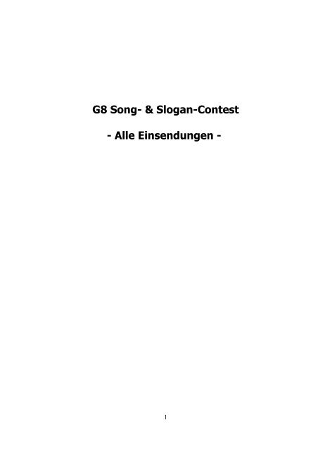 Alle Einsendungen zum G8 Song- & Slogan ... - Attac Deutschland