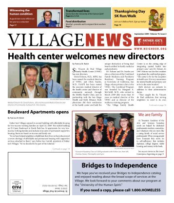 Health center welcomes new directors - Father Joe's Villages