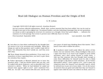 Real-Life Dialogue on Human Freedom and the Origin of Evil