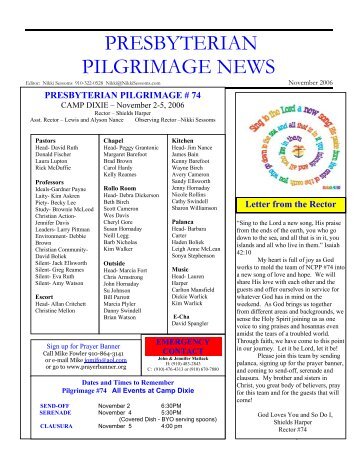 PRESBYTERIAN PILGRIMAGE NEWS - North Carolina Presbyterian ...