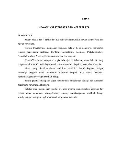 Hewan Invertebrata Dan Vertebrata Direktori File Upi