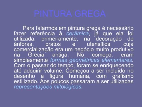 ARTE PROTO-GREGA, GREGA E HELENÍSTICA