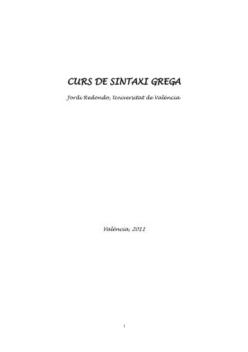 CURS DE SINTAXI GREGA - Universitat de València