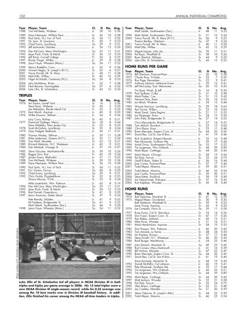 OFFICIAL 2007 NCAA BASEBALL RECORDS BOOK