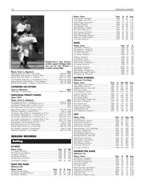 OFFICIAL 2007 NCAA BASEBALL RECORDS BOOK