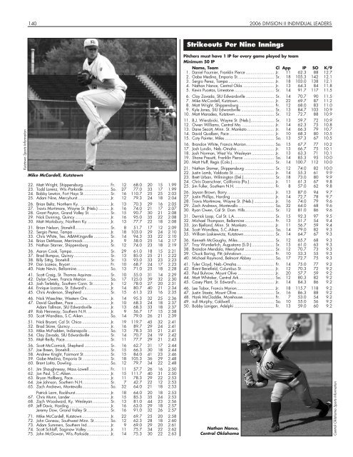 OFFICIAL 2007 NCAA BASEBALL RECORDS BOOK