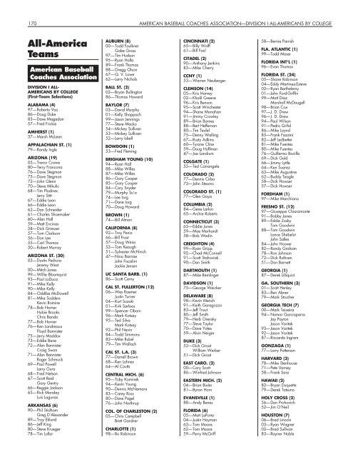 OFFICIAL 2007 NCAA BASEBALL RECORDS BOOK