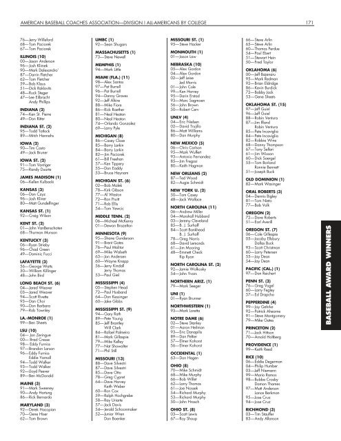 OFFICIAL 2007 NCAA BASEBALL RECORDS BOOK