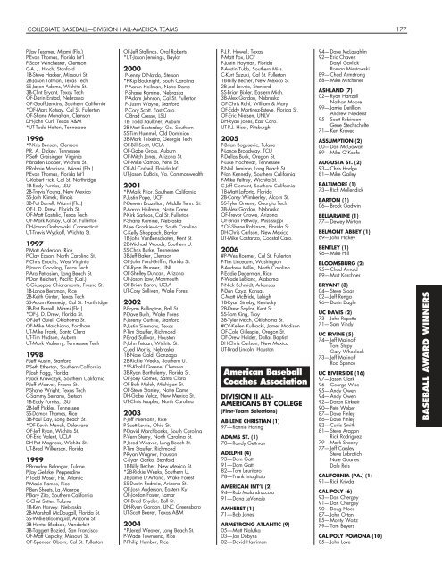 OFFICIAL 2007 NCAA BASEBALL RECORDS BOOK