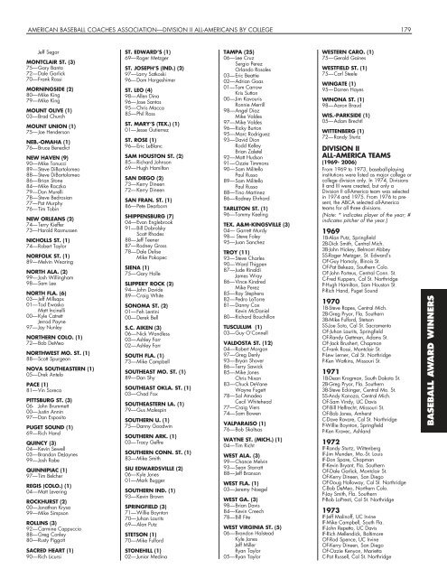 OFFICIAL 2007 NCAA BASEBALL RECORDS BOOK