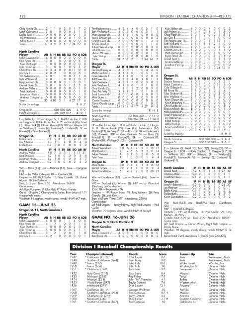 OFFICIAL 2007 NCAA BASEBALL RECORDS BOOK