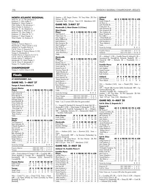 OFFICIAL 2007 NCAA BASEBALL RECORDS BOOK